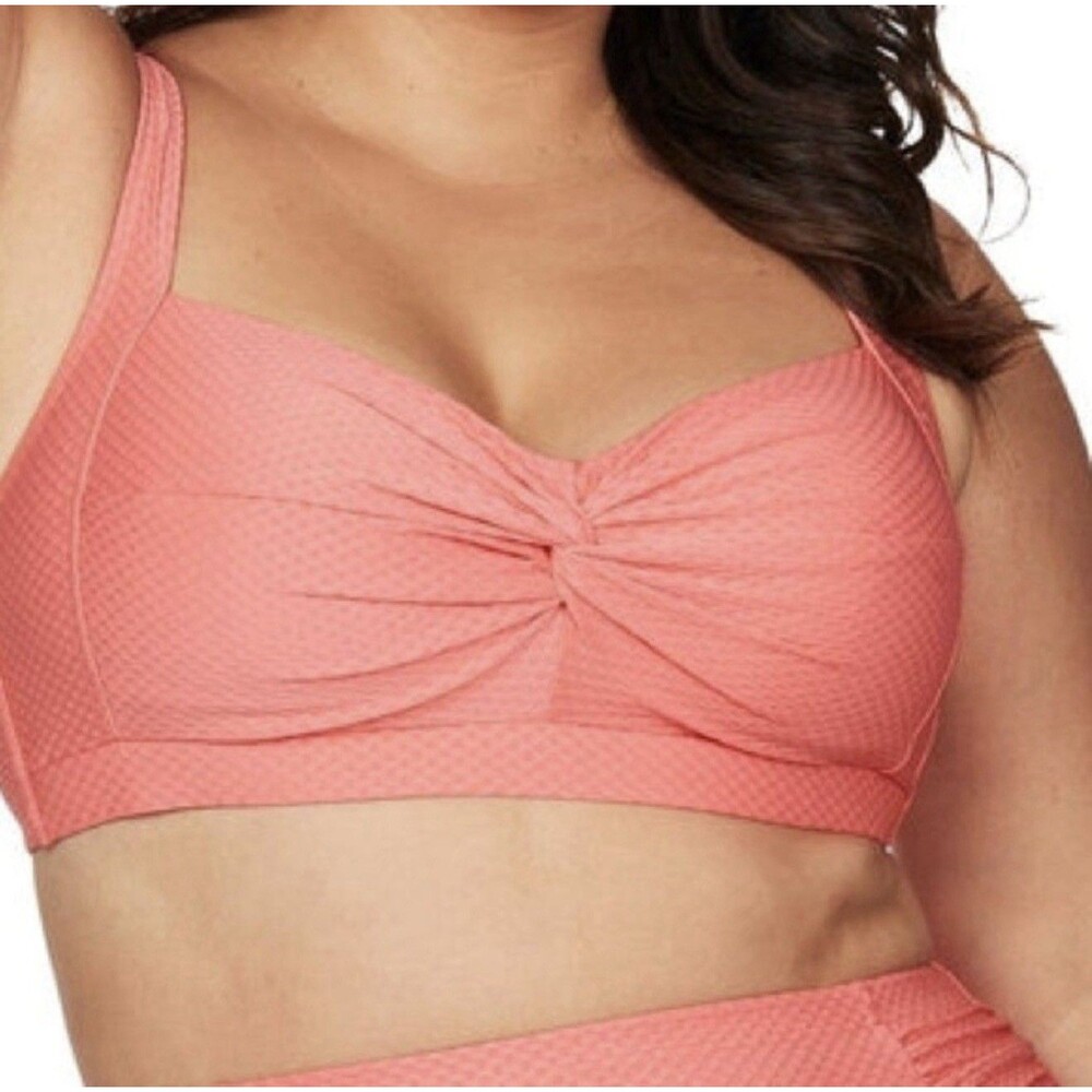 ArteSands Women’s Sz 18 Pink Salmon Allegro Botticelli Bikini Top Swimwear NWT